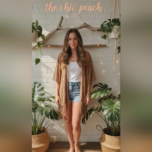 🌿 Mixit Bohemian Fringe Cardigan – One Size – Brown 🌿